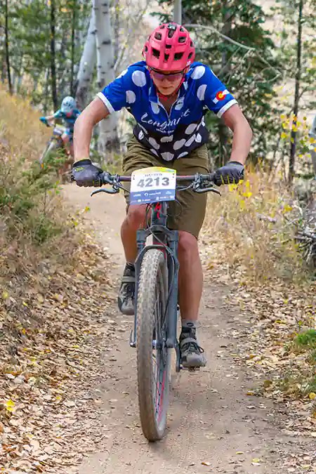 Longmont rider ascends through changing fall colors at Granby Ranch