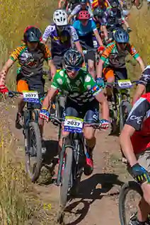 Niwot rider at the start of a race
