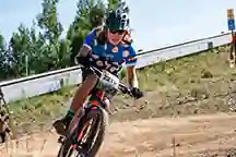 Cornering hard from a Lyons rider